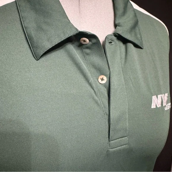 Reebok New York Jets Performance Polo Shirt Green White NFL Fan Top 2XL - Picture 4 of 7